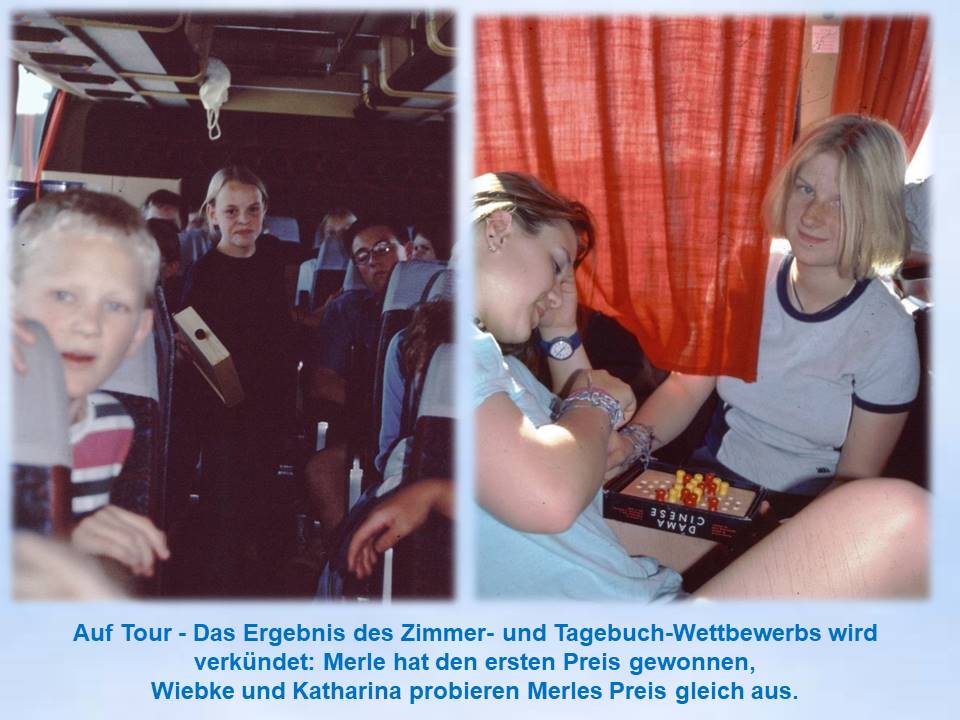 1999 Sommerfahrt Merle hat gewonnen, im Bus