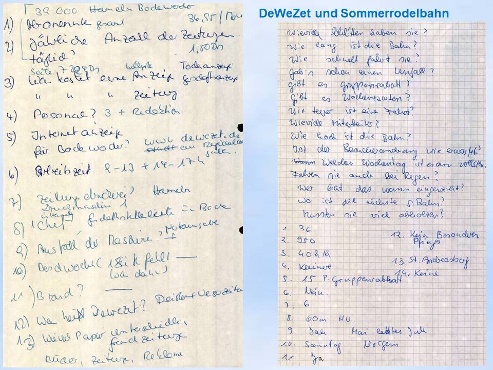 2000 Bodenwerder Interview Zettel