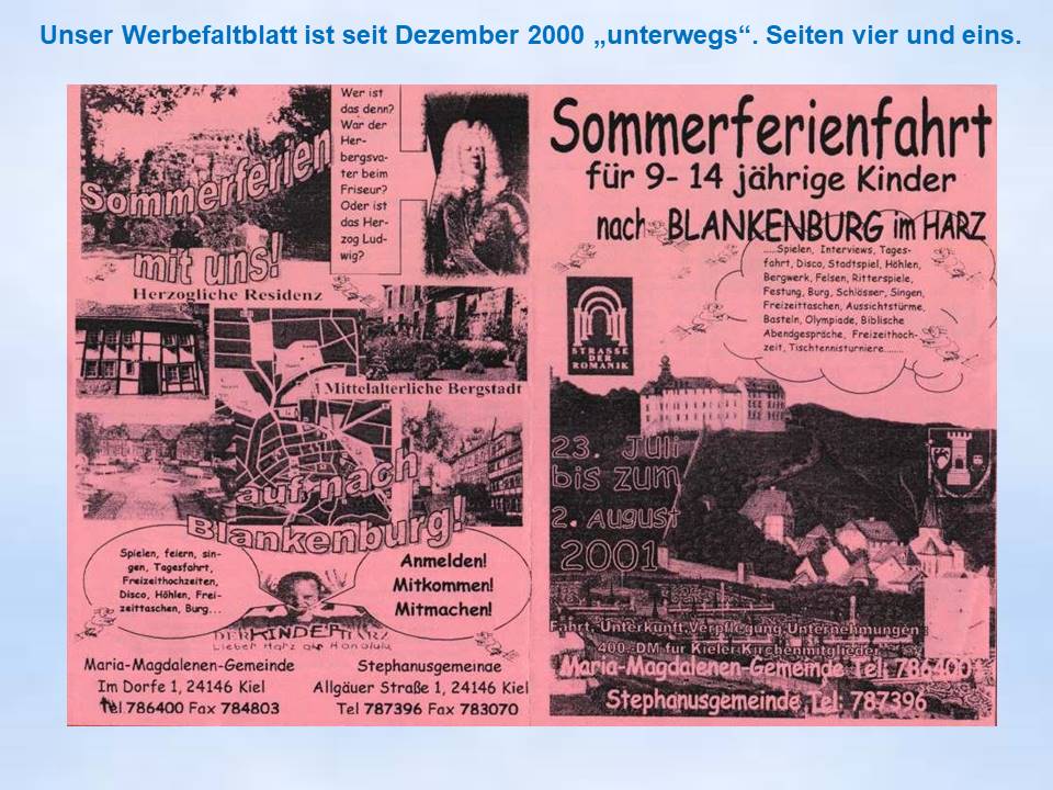 2001 Blankenburg Sommerfahrt Flyer