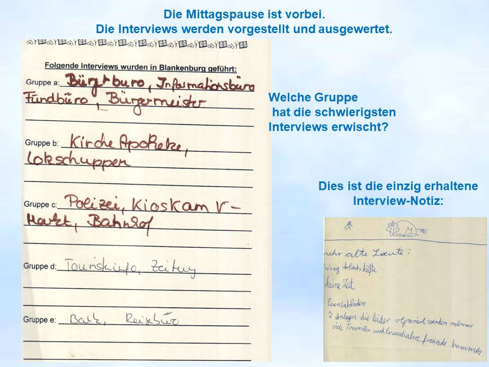 2001 Blankenburg Interviews