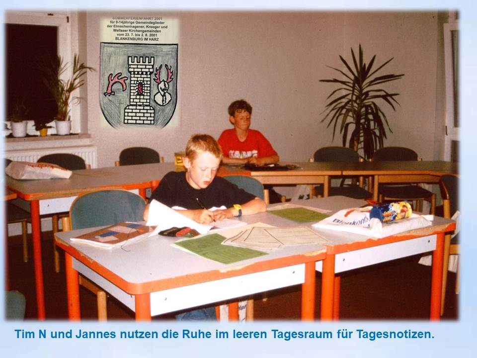  2001 Sommerfahrt Tagebücher