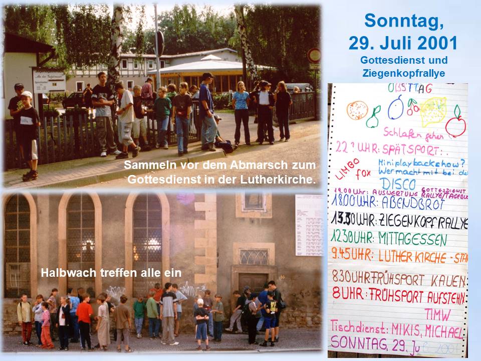  2001 Blankenburg Jugendgästehaus Sammeln zum Abmarsch