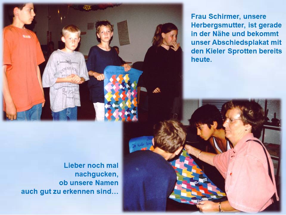 2001 Blankenburg Sommerfahrt Kieler-Sprotten-Plakat Dankesgeschenk