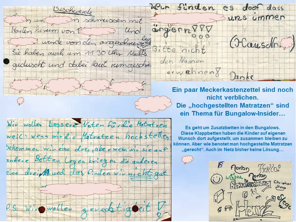 2001 Blankenburg Sommerfahrt Beschwerdezettel