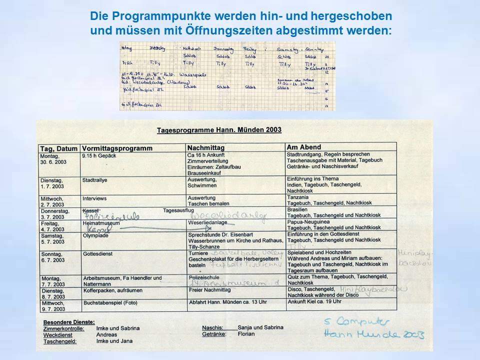 Programmberlegungen 2003 Hann.-Mnden