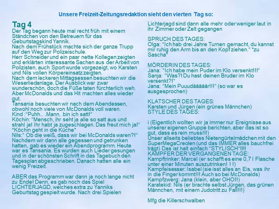 2003 Freizeitzeitung Killerschwalben