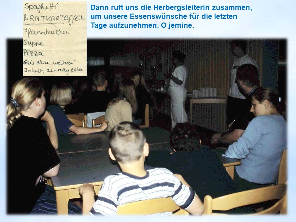 2003 Sommerfahrt Hann.Münden Essenswünsche