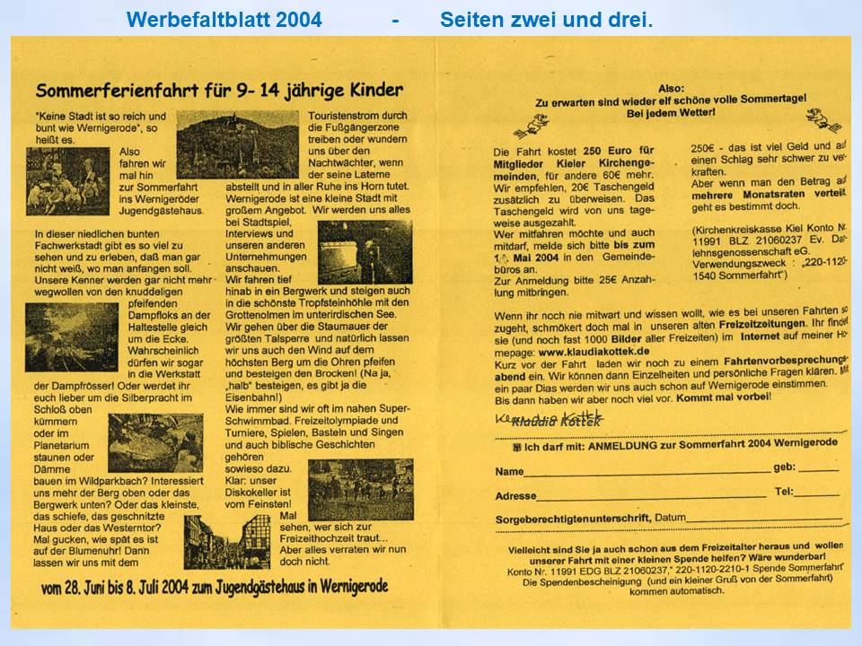 2004 Wernigerode Sommerfahrt Flyer