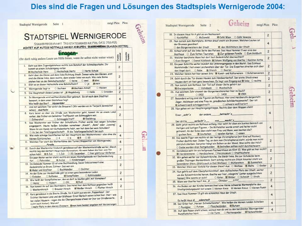 2004 Wernigerode Stadtspiel Fragen Lsungen