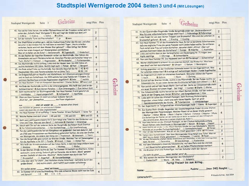 2004 Wernigerode Stadtspiel Fragen Lösungen