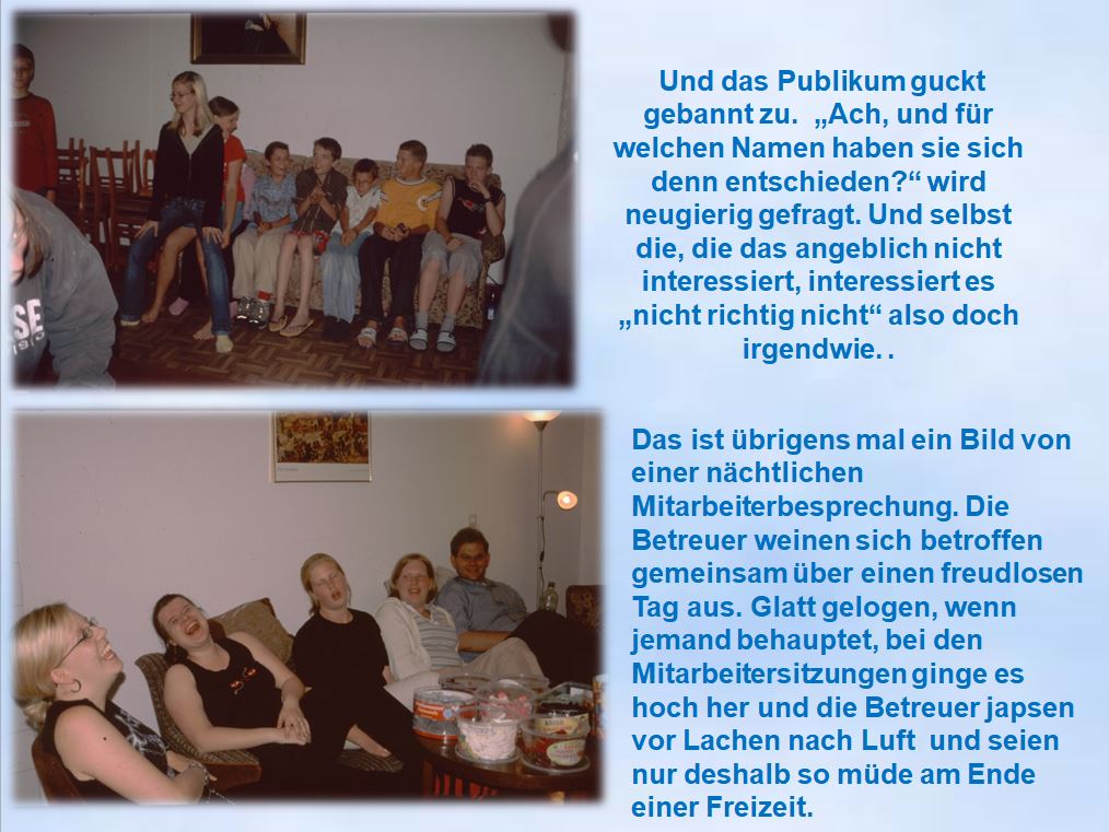 Sommerfahrt 2005  Potsdam Mitarbeiterbesprechung