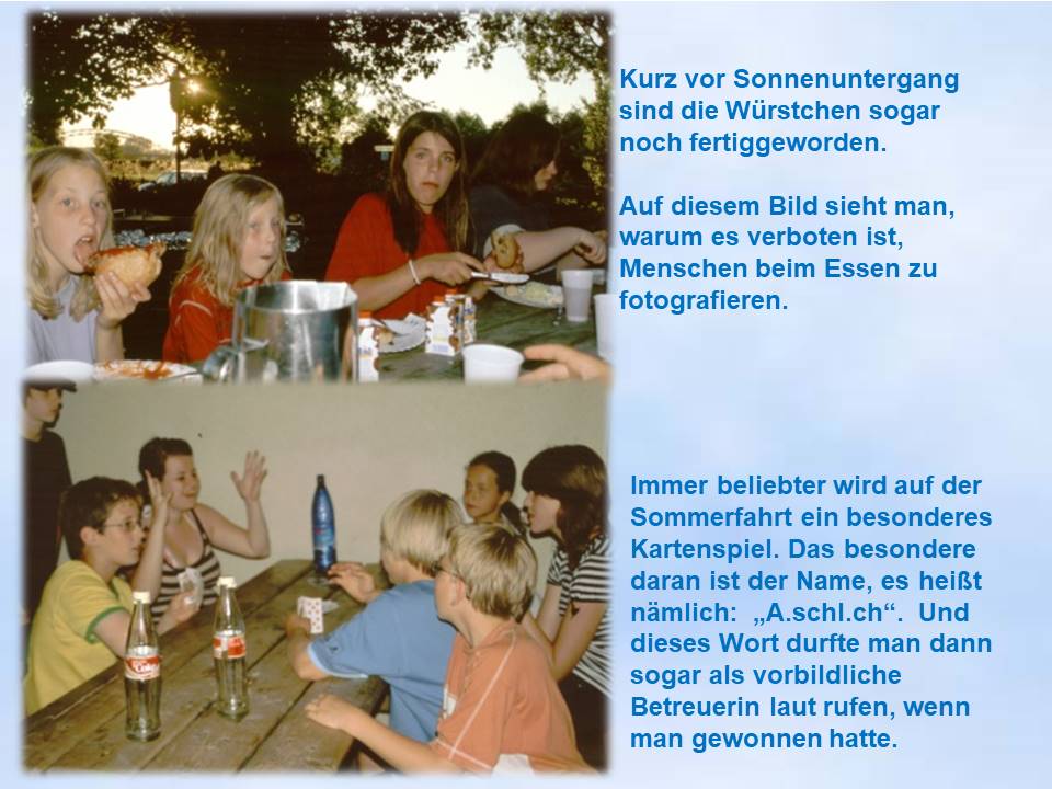 2006 Sommerfahrt Rinteln Grillen vor der DJH und Arschloch-Spiel