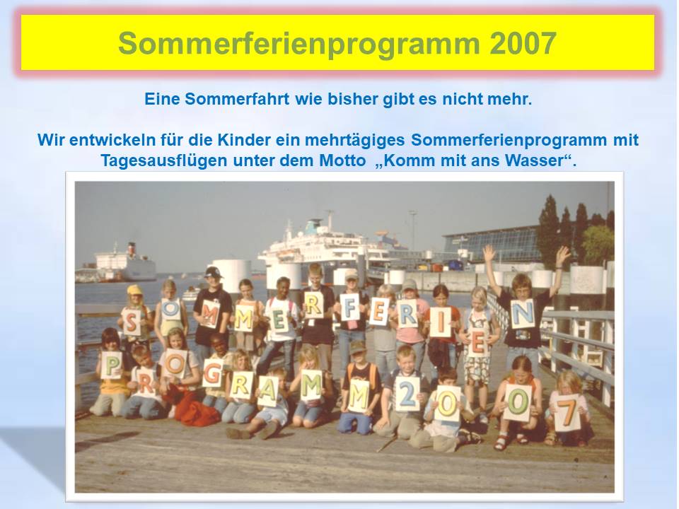 2007 komm mit ans Wasser Sommerferienprogramm Titelbild