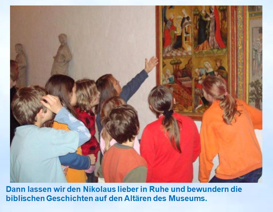 2008 Lübeck Adventsausflug St.Annen Museum Klaudia Kottek erklärt  Altar