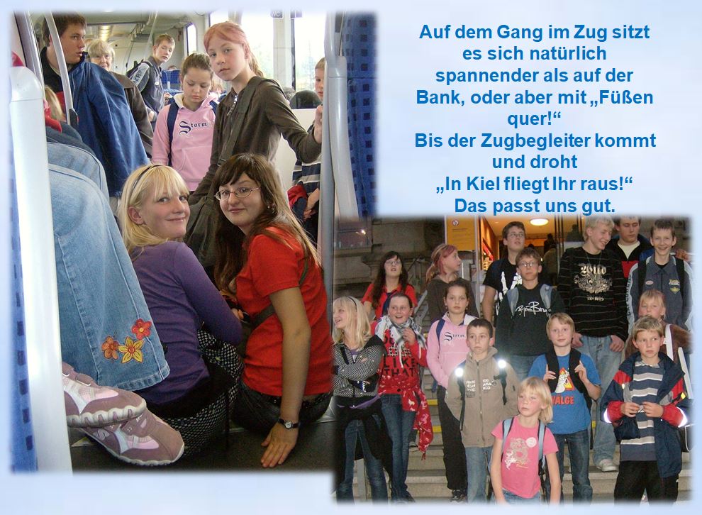 2008  Flensburg Rckfahrt Kinder kreuz und quer imZug
