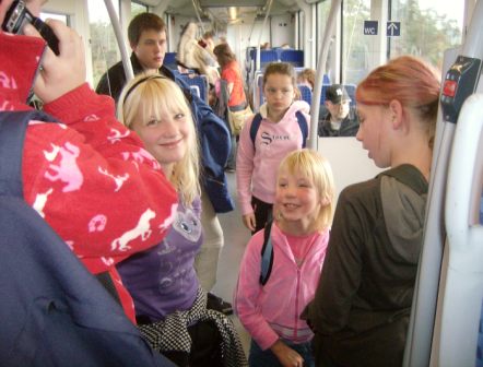 2008 Phaenomenta-Wochenende Trinitatis Kiel, im Zug nach Flensburg