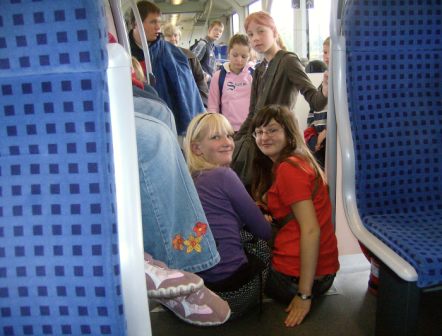 2008 Phaenomenta-Wochenende Trinitatis Kiel, im Zug nach Flensburg