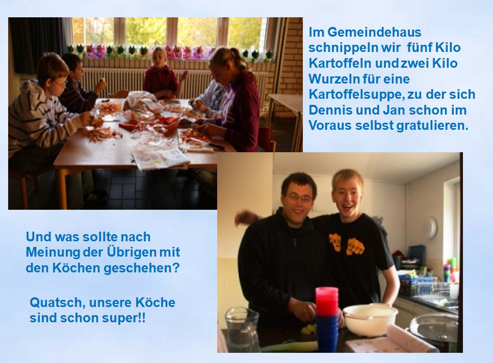 2010 Reformationstag Gemeindehaus Kroog Kartoffeln schnippeln