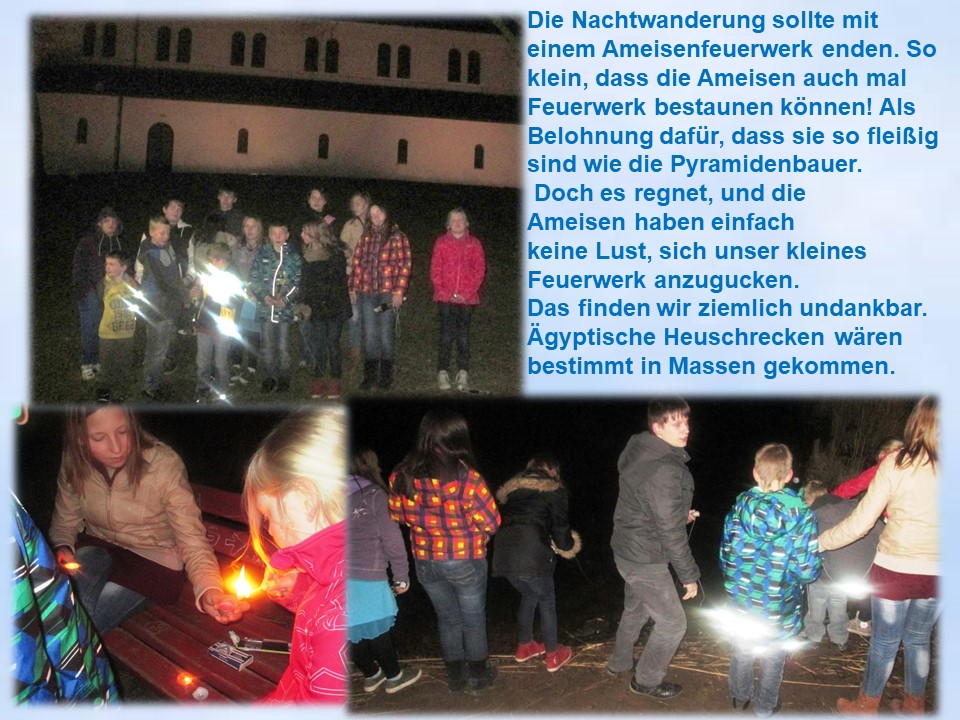 Weltgebetstagswochenende gypten Ameisenfeuerwerk 2014