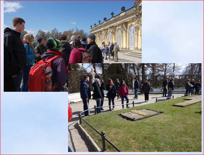 2015 Osterfahrt vor Schloss Sanssouci oben Kartoffeln bei Friedrich II.