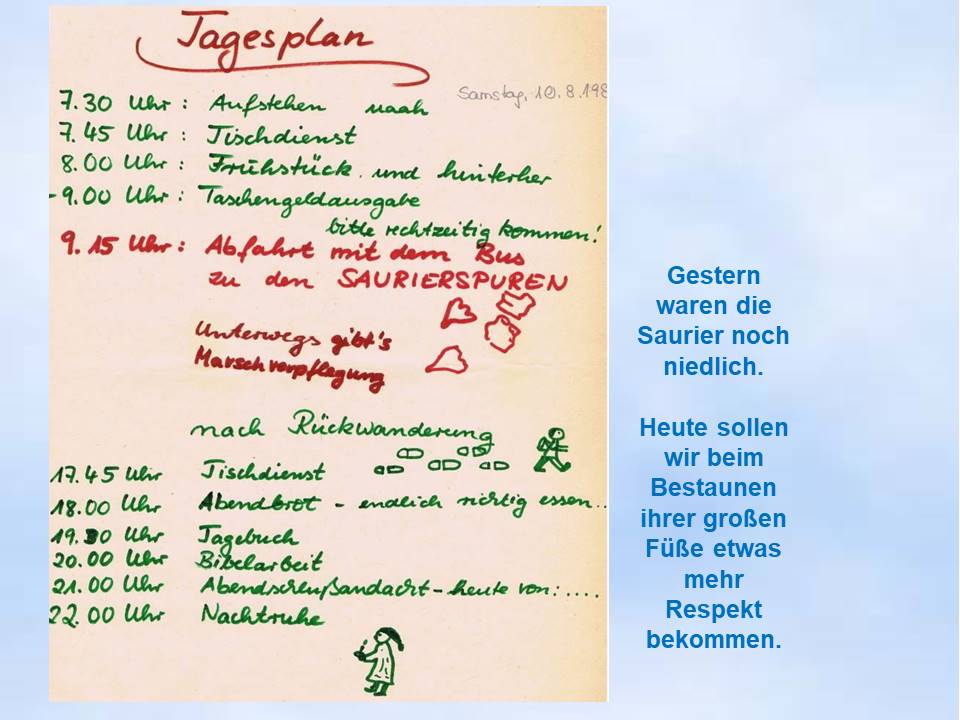 Tagesplan  Bad Essen 1985
