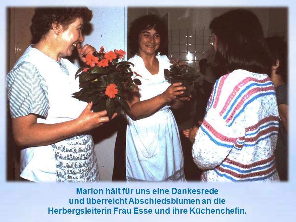 1989  Dank an Herbergsleiterin Frau Esse Bad Gandersheim