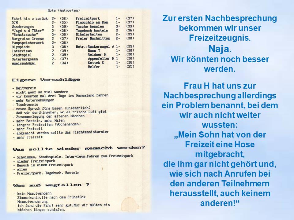 1989  Sommerfahrt Freizeitzeugnis