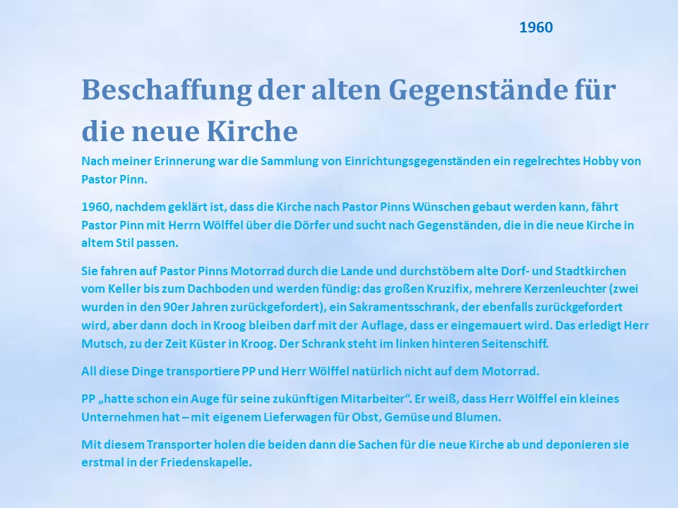 1960 Kroog Friedenskapelle fr Ausstattung Stepjhanuskirche wird gesammelt