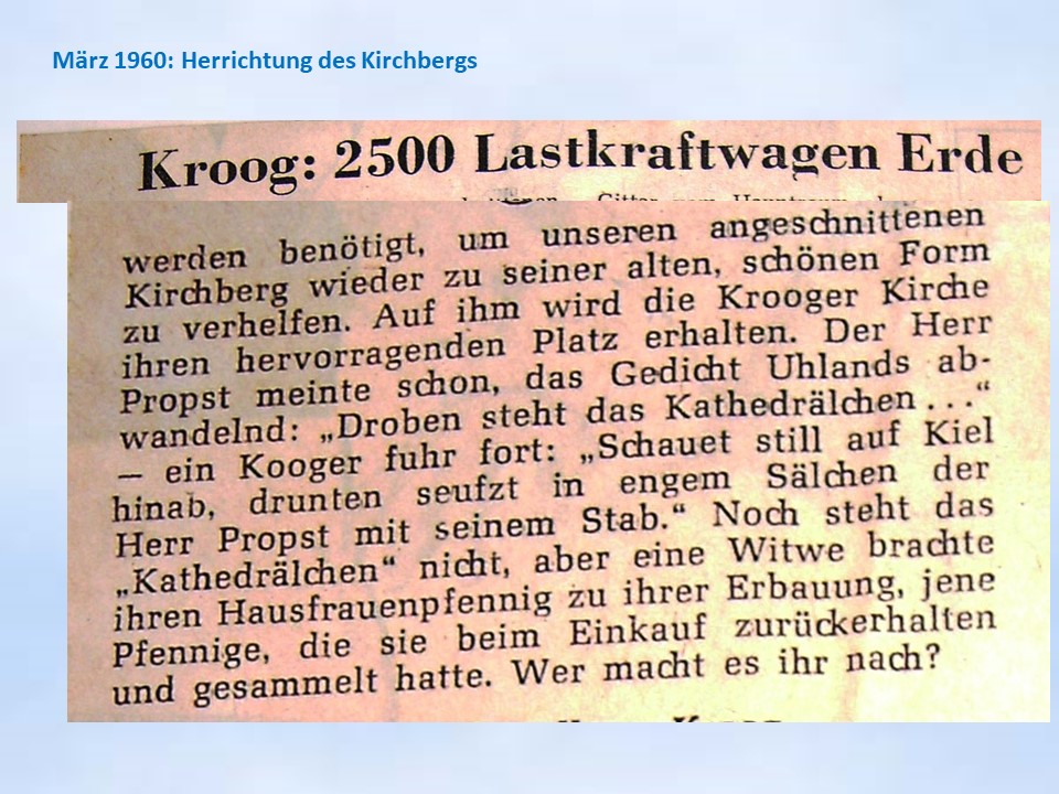 1960 2500 Lastwage Erde für Herrichtung des Krooger Kirchbergs