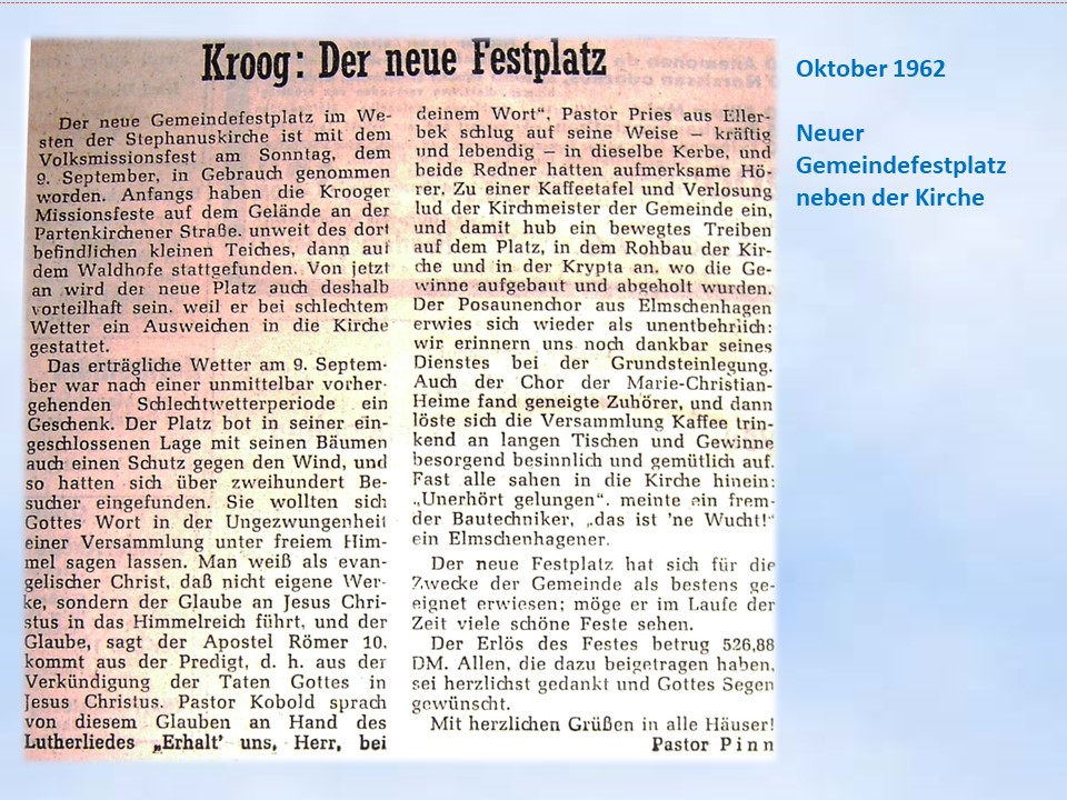 1962 Festplatz neben der Stephanuskirche Kiel Kroog