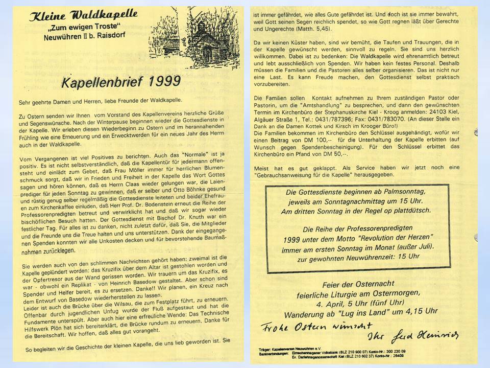 Kapellenbrief Neuwühren 1999