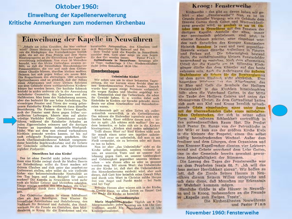 1960 Waldkapelle Neuwhren Erweiterungsbau Fensterweihe